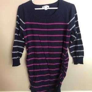 Blue Striped Maternity Sweater